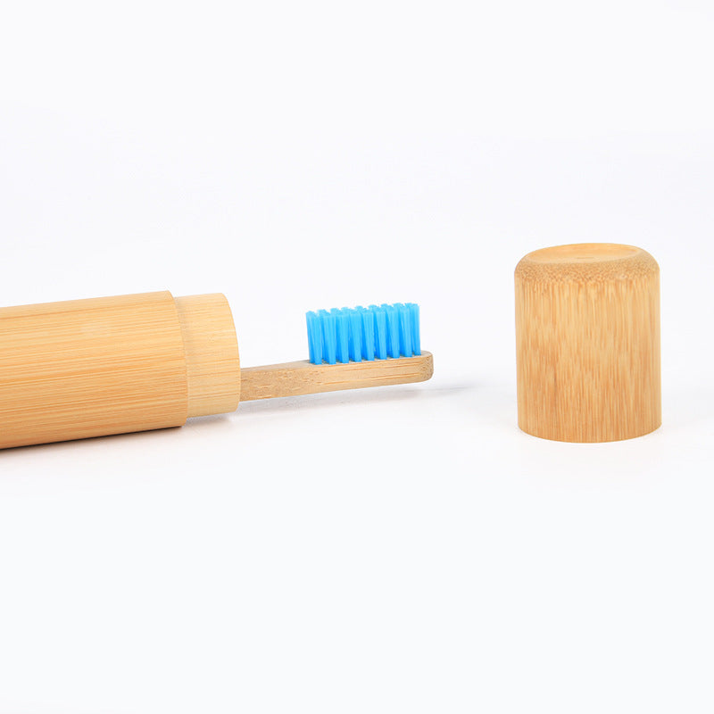 Bamboo Toothbrush Novelty Wooden Teeth Brush Soft-Bristle Bamboo Fiber Wooden Handle Bamboo Tube Charcoal Set