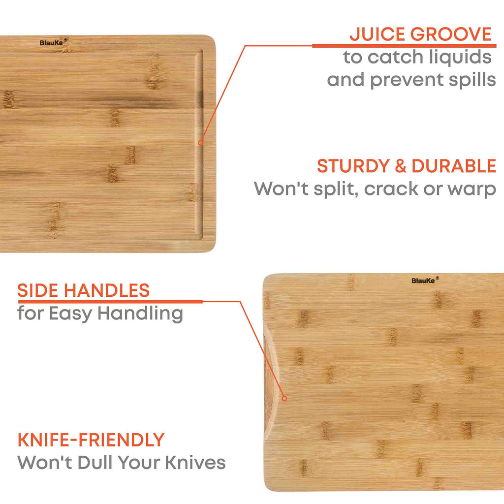 PureBoo 100% Natural Bamboo Cutting Board - 15x10in